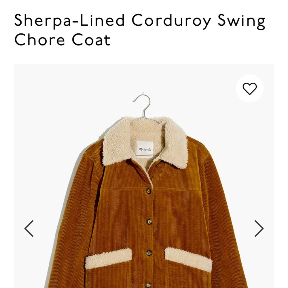 Madewell corduroy Sherpa coat